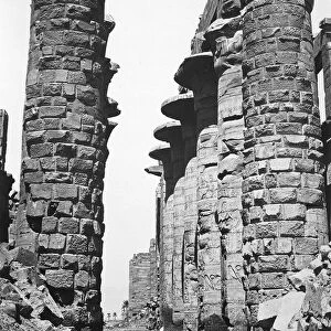 Central alley of the great temple at Karnak, Egypt, 1878