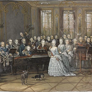 The chamber musicians in the Mecklenburg-Schwerin court chapel at Ludwigslust in 1770, 1770. Artist: Abel, Leopold August (1717-1794)