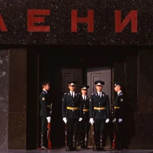 Changing Guard at Lenins Tomb, Red Square, Moscow, 20th century. Artist: CM Dixon