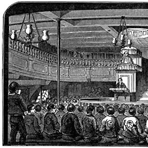 Chapel on board the prison hulk Warrior at Woolwich, London, 1848