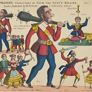 Characters, from Jack the Giant Killer, Plate 3 for a Toy Theater, 1870-90
