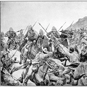 Charge of the 5th Lancers at Elandslaagte, 2nd Boer War, 21 November 1899. Artist: Richard Caton Woodville II