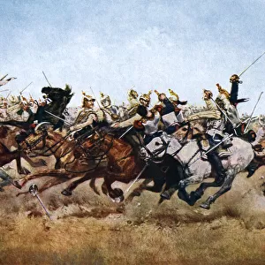 The Charge of the Cuirassiers at Rezonville, 1870, (c1920)