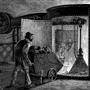 Charging a blast furnace at the Govan Iron Works, Scotland, c1885