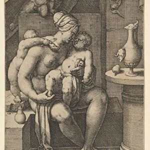 Charity, from the series The Seven Virtues, 1530. Creator: Lucas van Leyden