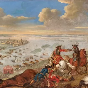 Charles XII is crossing the Duna 1701. Artist: Lemke, Johann Philip (1631-1711)