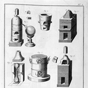 Chemistry, furnace utensils, 1751-1777. Artist: Denis Diderot