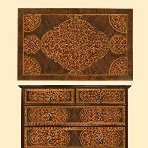 Chest of drawers inlaid with marquetry, 1905. Artist: Shirley Slocombe