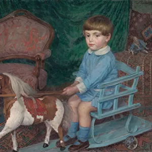 Child with a Horse Toy, c. 1925. Creator: Zabota, Ivan (1877-1939)