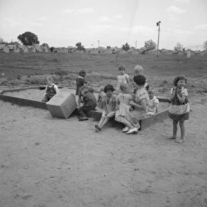 Children who attend nursery school, Farmersville FSA camp, Tulare County, California, 1939 Creator: Dorothea Lange