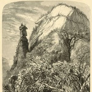 Chimney Rock, Hickory-Nut Gap, 1872. Creator: Harry Fenn