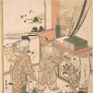 Chinese Boys Learning to Write and Paint, ca. 1785. Creator: Hokusai