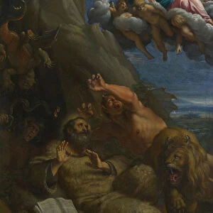 Christ appearing to Saint Anthony Abbot during his Temptation, c. 1598. Artist: Carracci, Annibale (1560-1609)