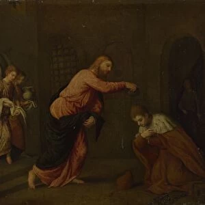 Christ baptising Saint John the Martyr of Alexandria, c. 1565. Artist: Bordone, Paris (1500-1571)