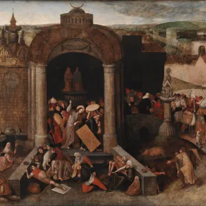 Christ Driving the Traders from the Temple, after 1569. Artist: Bruegel (Brueghel), Pieter, the Elder (ca 1525-1569)