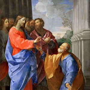 Christ Giving the Keys to Saint Peter, c. 1620. Creator: Reni, Guido (1575-1642)