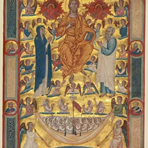 Christ in Majesty with the Virgin and St. John the Evangelist... c. 1300-1330. Creator: Unknown