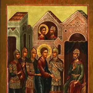Christ before Pilate, Early 20th cen Artist: Russian icon
