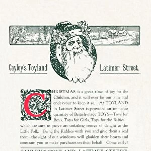 Christmas Advert For Cayleys Toyland, 1917