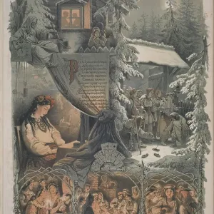 Christmas fortune telling, 1862. Creator: Timm, Wassili (George Wilhelm) (1820-1895) Christmas fortune telling, 1862. Creator: Timm, Wassili (George Wilhelm) (1820-1895)