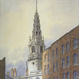 Church of St Bride, Fleet Street, City of London, c1815. Artist: William Pearson