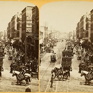 Circus in Town, cor West Water and Grand Avenue, 1880 / 89. Creator: Henry Hamilton Bennett
