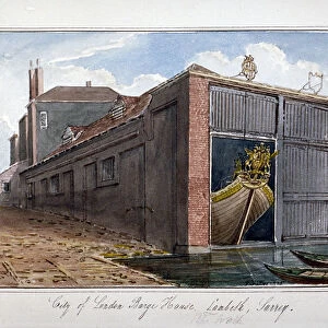 City of London Barge House, Bishops Walk, Lambeth, London, 1825. Artist: G Yates