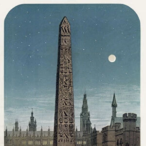 Cleopatras Needle outside the Houses of Parliament, London, c late 19th century