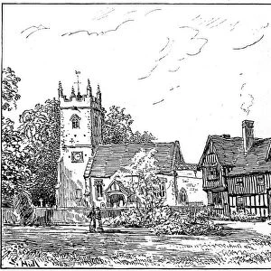 Clifford church and old house, Stratford-upon-Avon, Warwickshire, 1885. Artist: Edward Hull