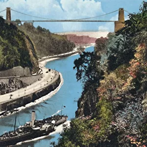 Clifton Suspension Bridge from Leigh Woods, Bristol, c1940s