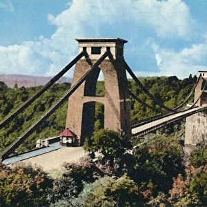 Clifton Suspension Bridge from the Observatory, c1940s