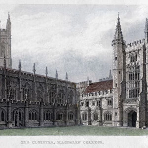 The Cloister, Magdalen College, Oxford University, 19th century. Artist: John Le Keux