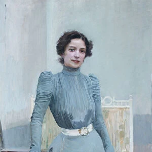 Clotilde in a grey dress, 1900. Creator: Sorolla y Bastida, Joaquin (1863-1923)