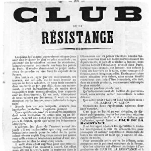 Club de la Resistance, from French Political posters of the Paris Commune, May 1871