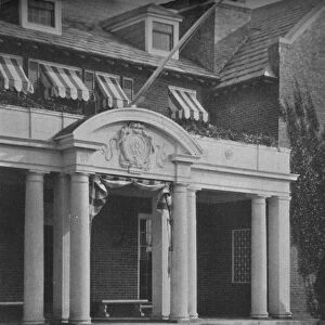 Detail of the clubhouse entrance porch, Essex County Club, Manchester, Massacusetts, 1925