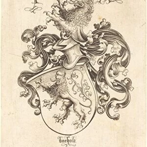 Coat of Arms with Lion, c. 1480 / 1490. Creator: Israhel van Meckenem