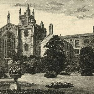 The College Chapel, from the Wardens Gardens, 1898. Creator: Unknown