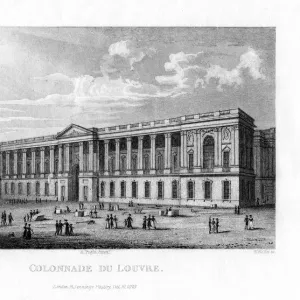 Colonnade du Louvre, Paris, 1828. Artist: H Wallis