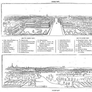 Colosseum print - north and south views, 1844. Creator: Ebenezer Landells