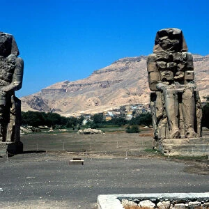 The Colossi of Memnon, near the Valley of the Kings, Egypt, 14th century BC