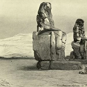 Colossi of Memnon at Thebes, Egypt, 1898. Creator: Christian Wilhelm Allers