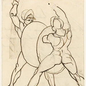 Combat of Two Greeks, c. 1805. Creator: Henry Fuseli