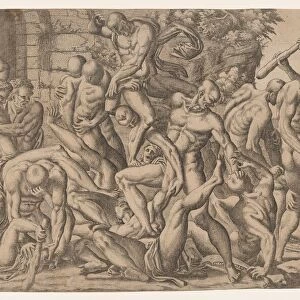 Combat of Naked Men, 1535-55. Creator: Jean Mignon