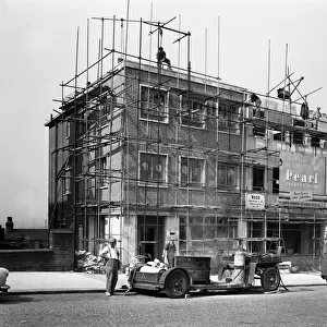Commercial shop unit construction in Rotherham, South Yorkshire, 1962