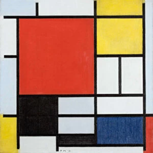 Composition with Large Red Plane, yellow, black, grey and blue, 1921. Creator: Mondrian