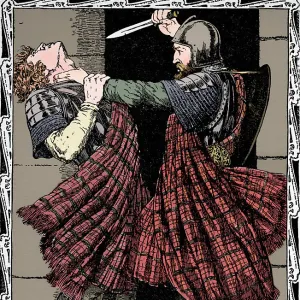 Comyn Stabbed By Bruce, 1902. Artist: Patten Wilson