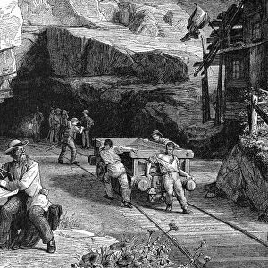 Construction of the St Gotthard Tunnel beneath the Alps, 1880