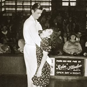 Contestants in a dance marathon, Chicago, Illinois, USA, 1930