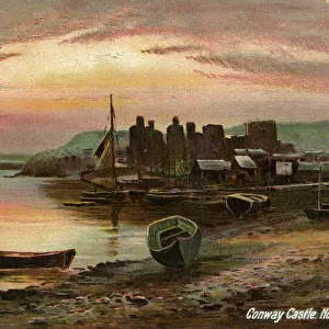 Conway Castle, Caernarvonshire, North Wales, late 19th or early 20th century. Artist: Langsdorff and Co