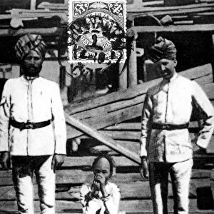 A coolie in the stocks, Hong Kong, 1908